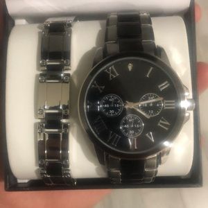 Silver INC Watch and Bracelet Combo.